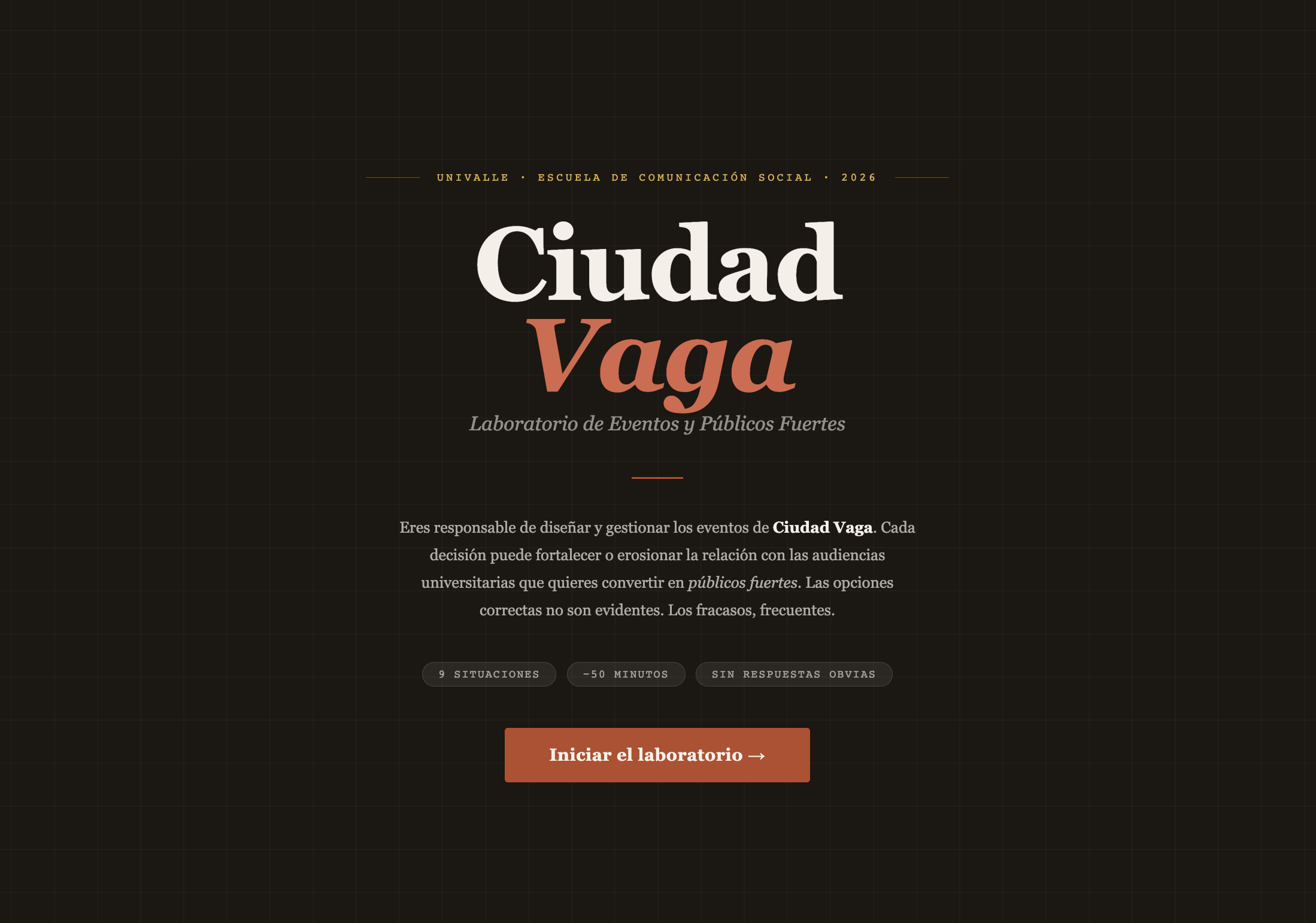 Ciudad Vaga: Laboratorio de Eventos